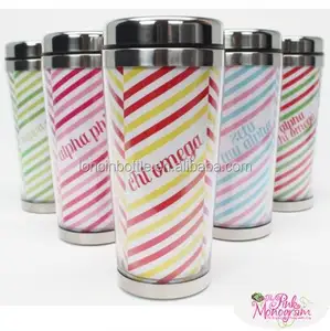 Canecas de papel para viagem 16oz, canecas de papel de aço inoxidável para inserir viagens, caneca térmica com impressão personalizada, 16oz