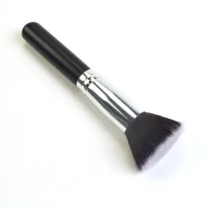 Chất Lượng Cao Màu Đen Lớn Bằng Gỗ Xử Lý Flat Top Kabuki Makeupbrush Make Up Brushes