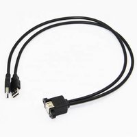 Câble d'extension USB 2.0 double mâle-femelle à montage sur panneau pour boîtier d'ordinateur et carte mère