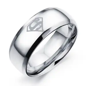 Anillo de boda de acero inoxidable 316L, joyería de diseño, superhéroe