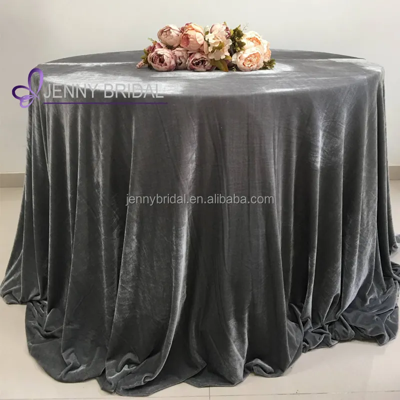 TC039A grey velvet restaurant table cloth