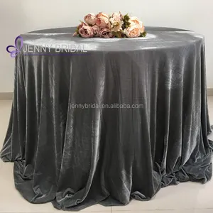 Nappe ronde en velours gris, TC039C, 120