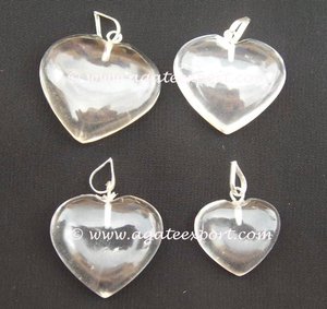 Colgante de piedras preciosas con forma de corazón de cuarzo, cristal brasileño - Product Image 2