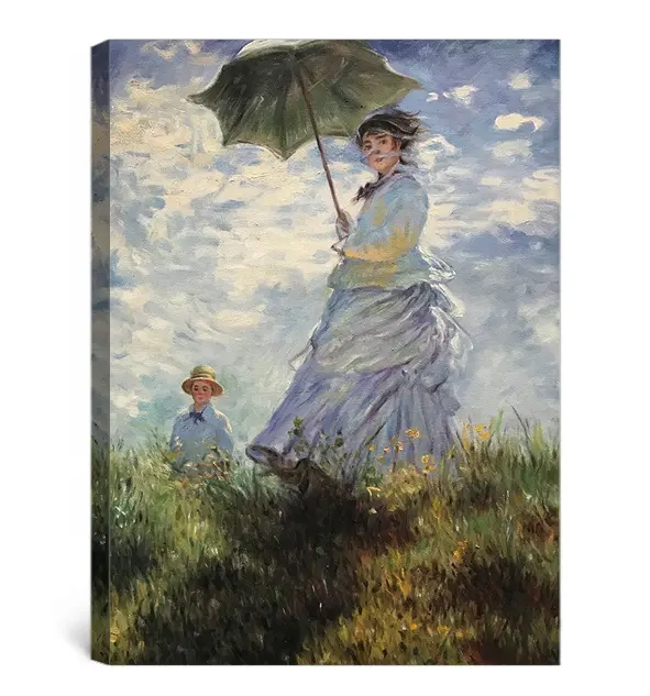 ภาพวาดสีน้ำมันศิลปะผนังหญิง Claude Monet ที่มีชื่อเสียง