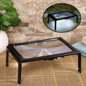 3X A4 a Piena Pagina del Tipo di Scrivania Lente di Ingrandimento Illuminato Hands Free Magnifier con 4 Lampade A LED per il Vecchio Uomo di Lettura lettura di Libri/ - Product Image 6