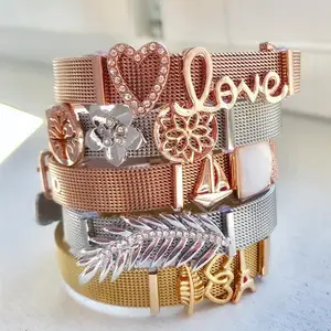 Op Maat Gemaakte Armbanden En Bedels Diy Sieraden Armband Set Rvs Bijoux Mesh Armband