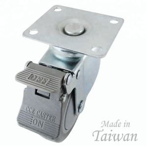 Roulettes à roulettes 4 pouces en polyuréthane, chariot silencieux avec frein - Product Image 3