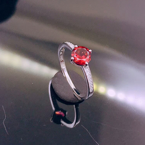 Venta al por mayor Granato <span class=keywords><strong>Granate</strong></span> Zircon nueva moda Vintage rojo <span class=keywords><strong>granate</strong></span> 925 anillo de piedra de plata para mujeres para boda y fiesta - Product Image 2