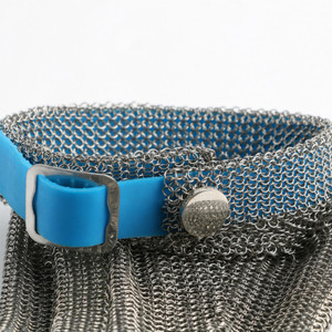 Chainmail Ring Mesh Malla resistente al corte Trabajo Guantes de acero inoxidable con puño largo de 15mm - Product Image 2