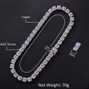 Gargantilla de tenis de circonia cúbica AAA para hombre y mujer, Gargantilla ostentosa de circonia cúbica, cadena cuadrada, joyería de rapero - Product Image 5