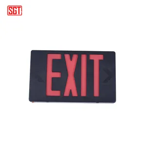 Wall mounted black emergency light rechargeable emergency exit sign