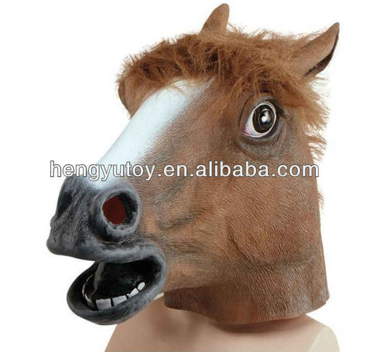 Máscara Cabeça de Cavalo em Látex Marrom