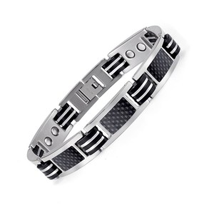 Bracelet magnétique Anti-allergique en Silicone et Fiber de carbone pour homme, élégant, nouveauté <span class=keywords><strong>2023</strong></span> - Product Image 2