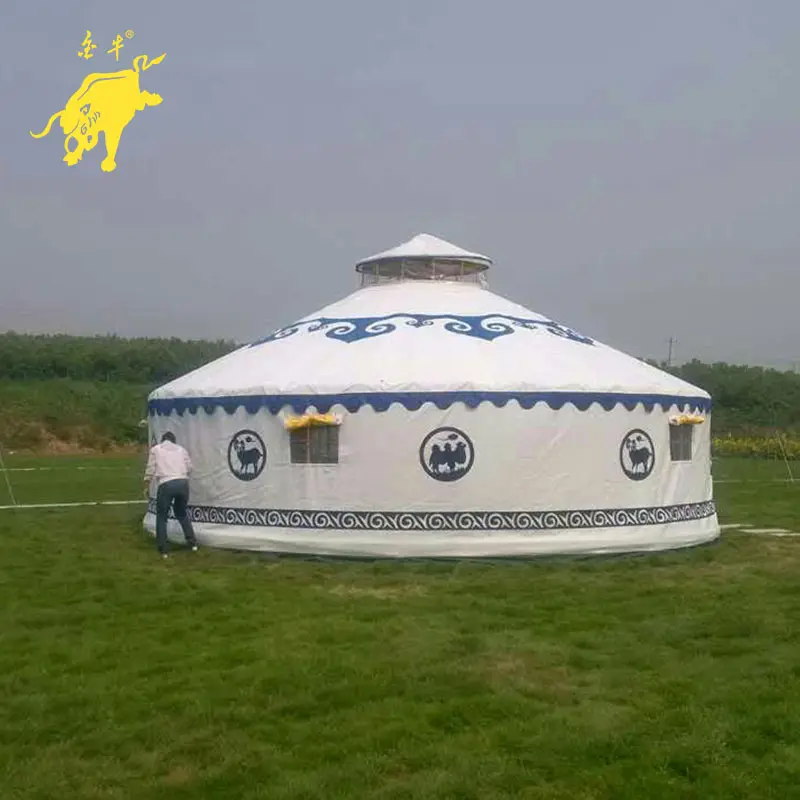5M Diâmetro Mongol Yurt Tenda Tenda Sino
