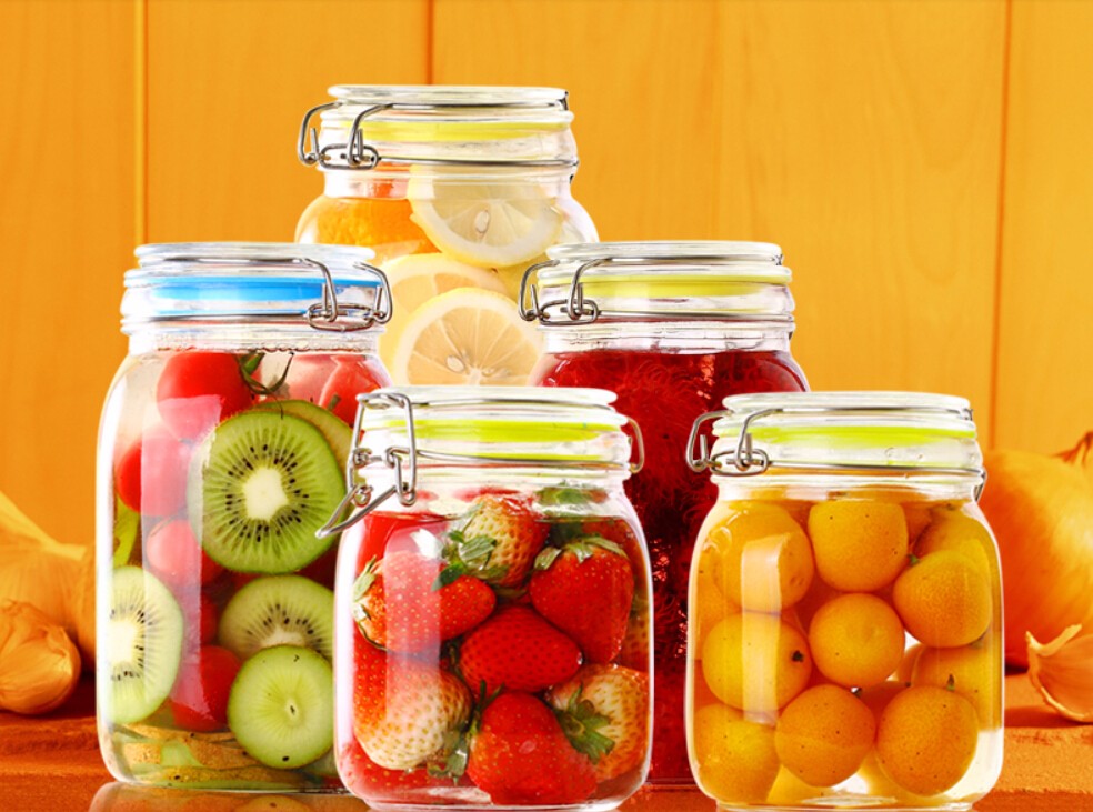 Candy Cookie Empty Spice Kitchen Food Storage Glass Containers Jar With Lids