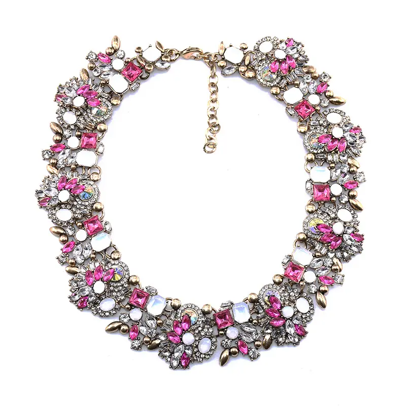Fashion Women Jewelry 2018 New Handmade Choker Crystal Bib Statement Necklace