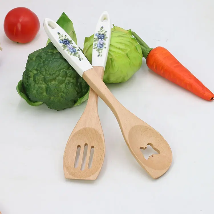 Conjunto de utensílios de cozinha, kit de instrumentos de cozinha com cerâmica e floral