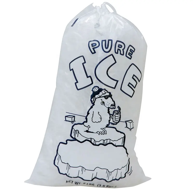 सबसे अच्छा बेच प्लास्टिक बर्फ की थैली Drawstring के साथ पारदर्शी बर्फ पैकेजिंग पाली बैग