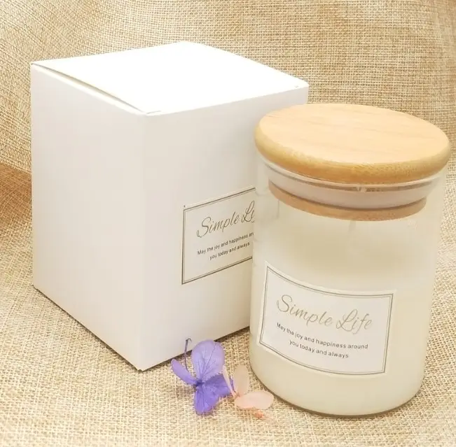 OEM ECO Friendly Candles Bamboo Cover Lid Wedding Party Soy Wax 140グラムSage Scented Candle
