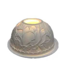 Décor à la maison parfum bougeoirs de noël personnalisé photophore bougeoir en céramique porcelaine bol forme bougeoir - Product Image 2