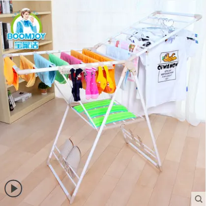 Boomjoy rack de secagem de roupa, dobrável, 2 camadas, material para secagem de roupas, cabide de pano