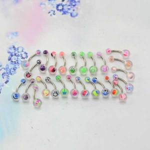 Piercing per Lingua in Acciaio Inossidabile, Barbell Industriale con Sfera UV, Anello per Lingua - Product Image 4