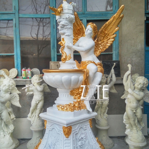 Estatua de Mujer Ángel Desnuda de Resina, Fibra de Vidrio y Bronce, Tamaño Real, con Maceta, Estilo Artístico - Product Image 4