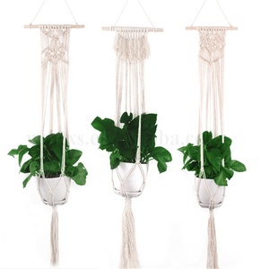 PH0082 <span class=keywords><strong>Portavasi</strong></span> da Giardino in Corda di Cotone Fatti a Mano, Supporti per Piante Sospesi in Macramè - Product Image 5