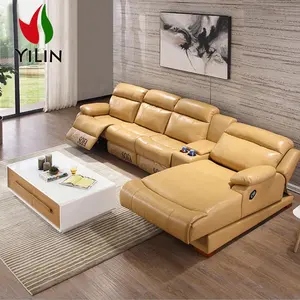 R07 Wohnzimmer Sofas Schnitts ofa Elektrische Chaiselongue Liege sofa Power Recline USB Charging Sillones Reclinables