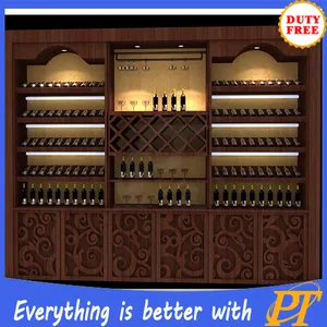 Tủ Trưng Bày Rượu Vang Đỏ Và Kệ Tường Rượu Cho Cửa Hàng Rượu Vang