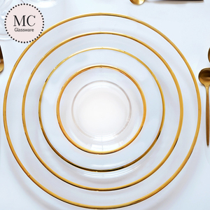 Luxe Gouden Glazen Diner <span class=keywords><strong>Set</strong></span> Voor Bruiloft Decoratie Oplader Onder Platen - Product Image 3
