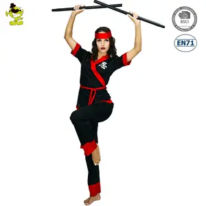 Commercio all'ingrosso Del Partito di Cosplay Nero Ninja Costume di Prestazione di halloween Ninja Costumi Per Le Donne