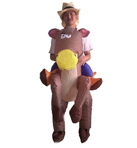Costume de <span class=keywords><strong>cowboy</strong></span> pour adulte en gros, costume de cheval amusant <span class=keywords><strong>gonflable</strong></span> à air, animal à monter pour Halloween - Product Image 1