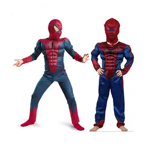 Pakaian Cosplay Spider Man, Kostum Halloween Seluruh Badan untuk Anak-anak