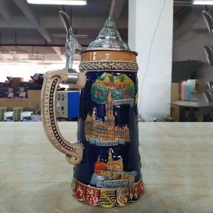 Vente en gros <span class=keywords><strong>de</strong></span> mugs à <span class=keywords><strong>bière</strong></span> en céramique <span class=keywords><strong>allemande</strong></span> personnalisés <span class=keywords><strong>avec</strong></span> <span class=keywords><strong>couvercle</strong></span> en métal, capacité <span class=keywords><strong>de</strong></span> 22 oz, pour cadeaux d'affaires - Product Image 4