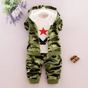 Alibaba Camouflage Clothes Newborn Baby 3 Pieces Clothes Set In Price