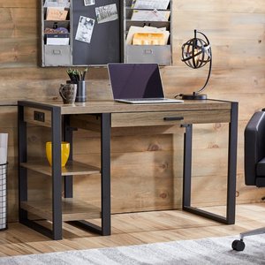 Escritorio de madera moderno para ordenador mesa de estudio adecuada para <span class=keywords><strong>estudiar</strong></span> y trabajar en el dormitorio o sala de estar DX-BC11 - Product Image 1