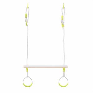 Barre de Trapèze en <span class=keywords><strong>bois</strong></span> Avec Anneaux pour Cadres D'escalade et Balançoires de Jardin - Product Image 1