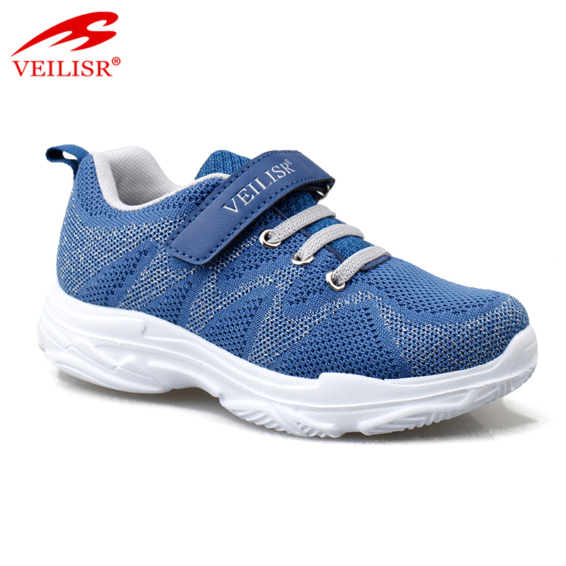 Дизайнерская вязаная ткань с пряжкой, Повседневная дорожная обувь, детская спортивная обувь