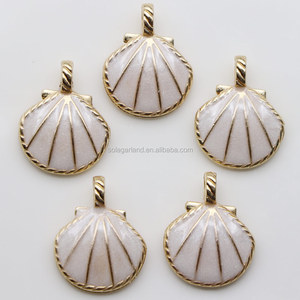 Prezzo di fabbrica di Scintillio Goccia di Olio Oro Tono Dello Smalto Della Lega Sea Shell Monili di Fascini <span class=keywords><strong>Del</strong></span> Pendente Per Il Braccialetto di DIY - Product Image 1