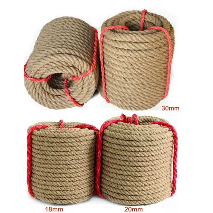 Fábrica de alta qualidade 10mm- 60mm 3 suportes torção macia artesanal decoração manila jute corda preço