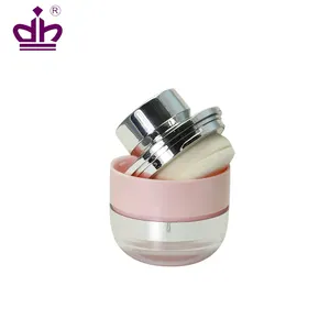 Roze ronde cosmetische puff losse poeder container zeefpot