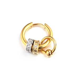Craft Wolf Jewelry Findings Diamond Love Hoop <strong>Earrings</strong> Fashionable <strong>Earring</strong> <strong>Posts</strong> Stainless Steel 18K Gold Plated Trendy OEM ODM - Product Image 2