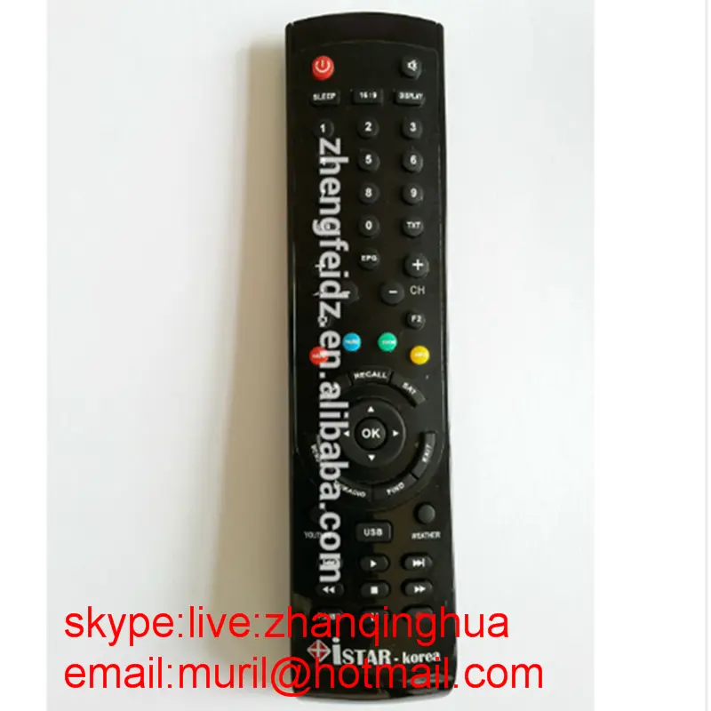 Kualitas tinggi hitam produk baru istar korea remote kontrol 2 * aaa 1.5 v baterai zf wireliss ir remote pabrik Anhui Chuzhou