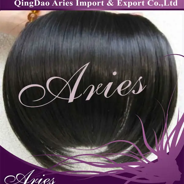 Hot bangs sides long #1b natural black 100% real human hair clips in extensions