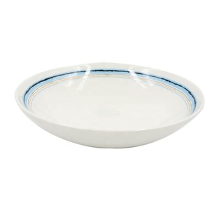 <span class=keywords><strong>Restaurante</strong></span> barato <span class=keywords><strong>en</strong></span> blanco a rayas reutilizable de frutas de cerámica, tazón de ensalada - Product Image 1