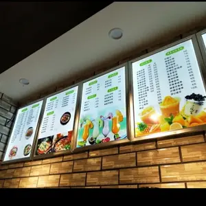 Advertising Led Board Display Fast Food Advertising Menu Light Box