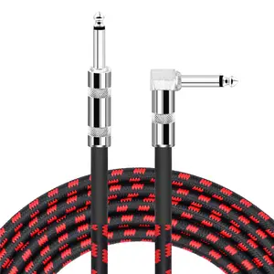 Gitarren kabel 10ft, Premium Electric Instrument Bass E-Gitarren kabel 1/4 rechtwinklig zu Straight Black Red