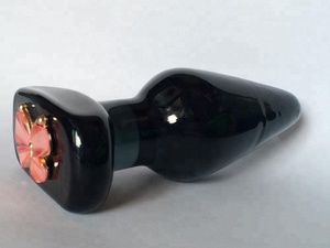 Enchufe Anal de cristal de alta calidad, tapón Anal de cristal negro de mariposa, herramientas sexuales - Product Image 3
