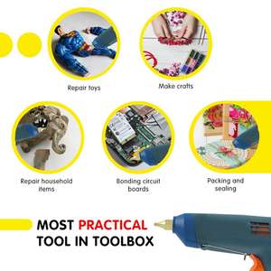 <span class=keywords><strong>Pistola</strong></span> de Pegamento Termofusible de Tamaño Completo, 100 W, Kit <span class=keywords><strong>Profesional</strong></span> con Estuche, 12 Barras de Pegamento, <span class=keywords><strong>Pistola</strong></span> de Pegamento de <span class=keywords><strong>Silicona</strong></span> Blanca - Product Image 6